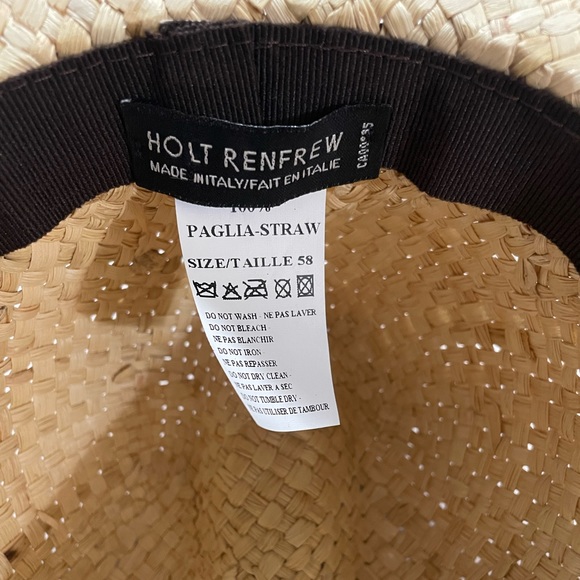 HOLT RENFREW (house brand) Paglia Straw Sun Hat - Picture 3 of 3